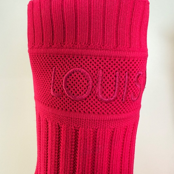 PRE OWNED LOUIS VUITTON SIZE 38.5 FUCHSIA SOCK SHOE BOOT - Picture 5 of 6